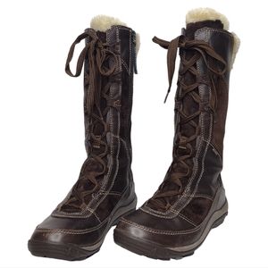 Merrell Prevoz Brown Waterproof Women's Leather Faux Fur Winter Boots Size 8.5